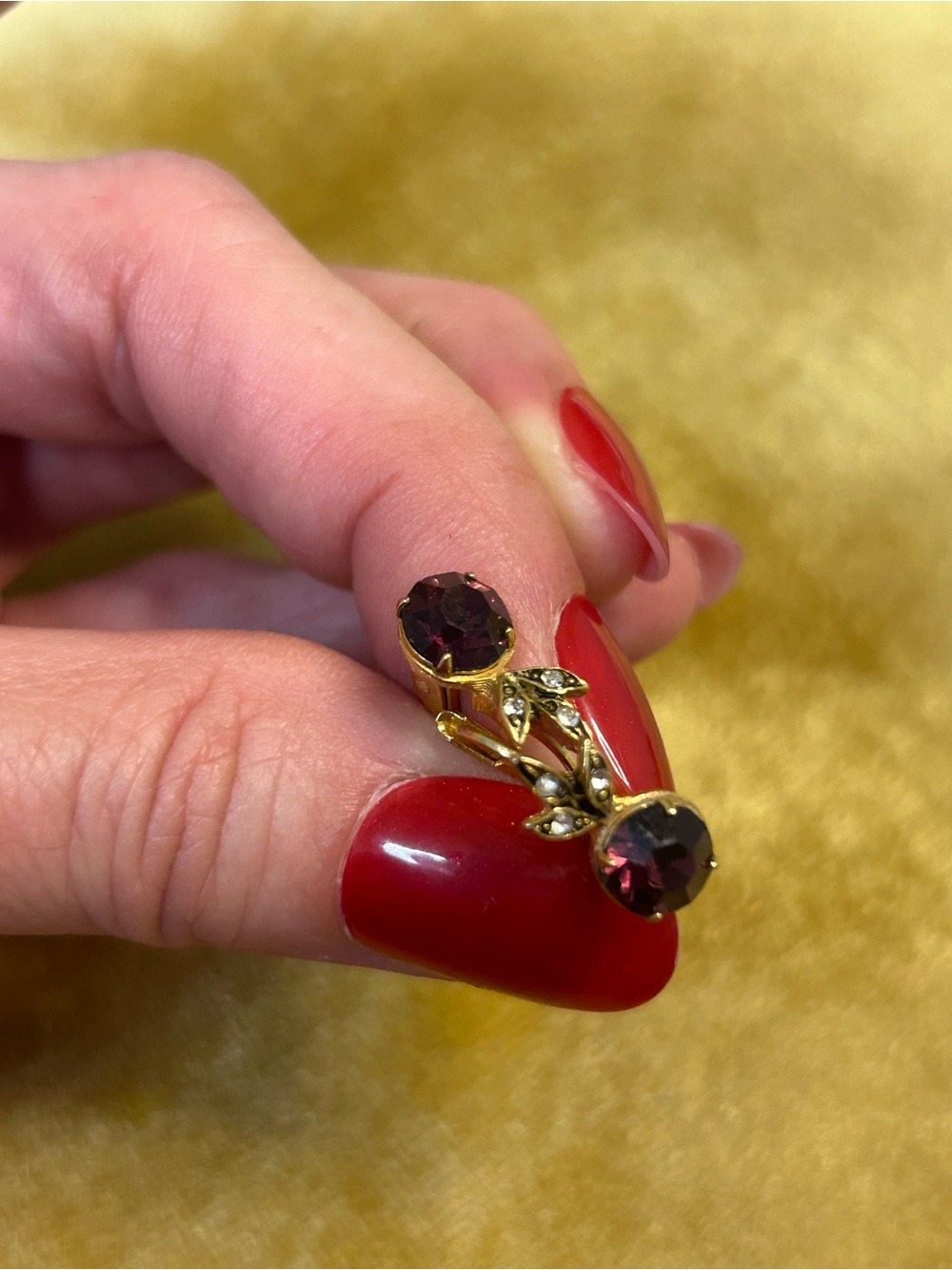 Gold-Tone Garnet Glass Round Crystal Drop Earrings - Women Jewelry